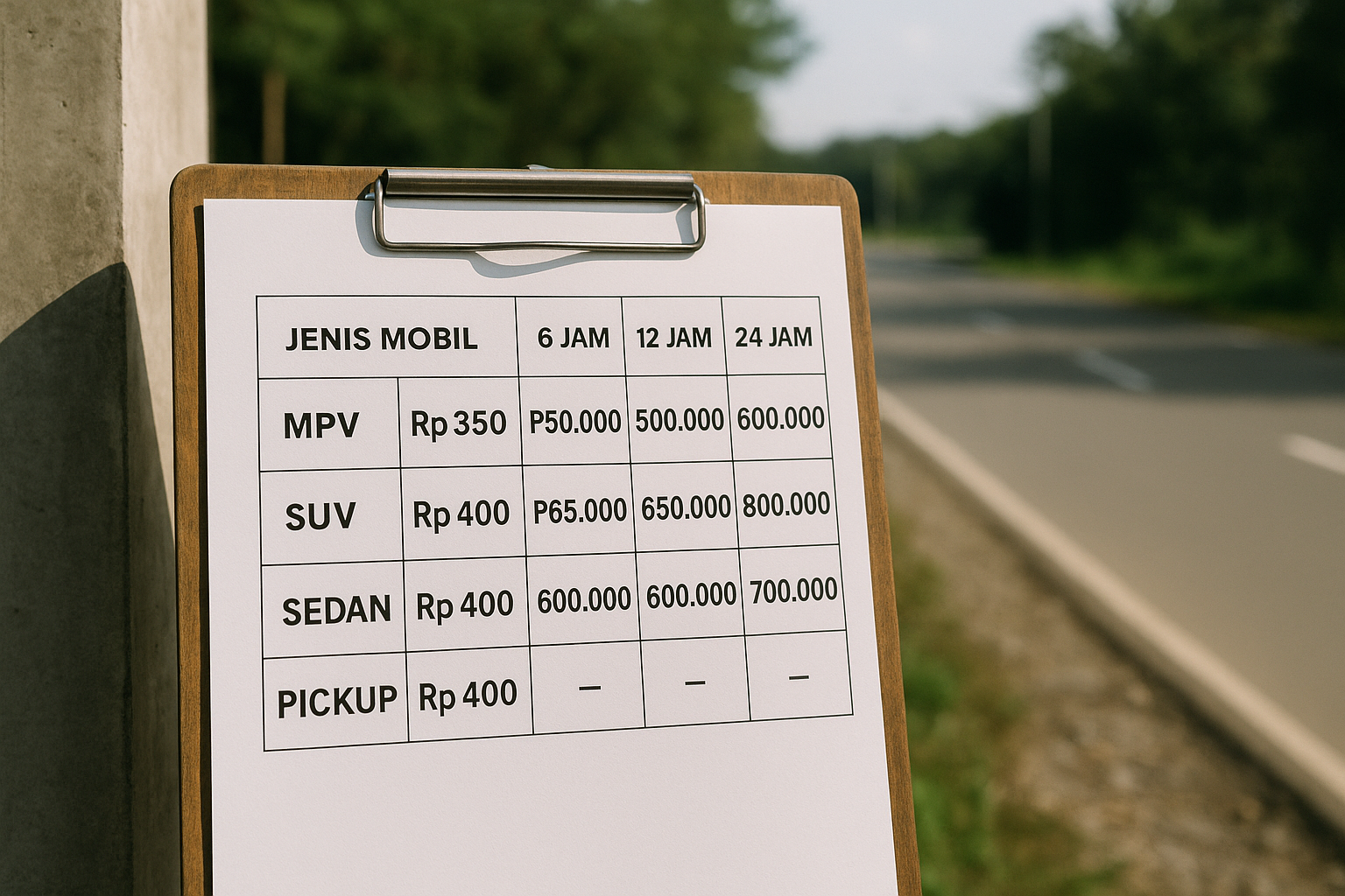 ikn sewa mobil — prices and costs